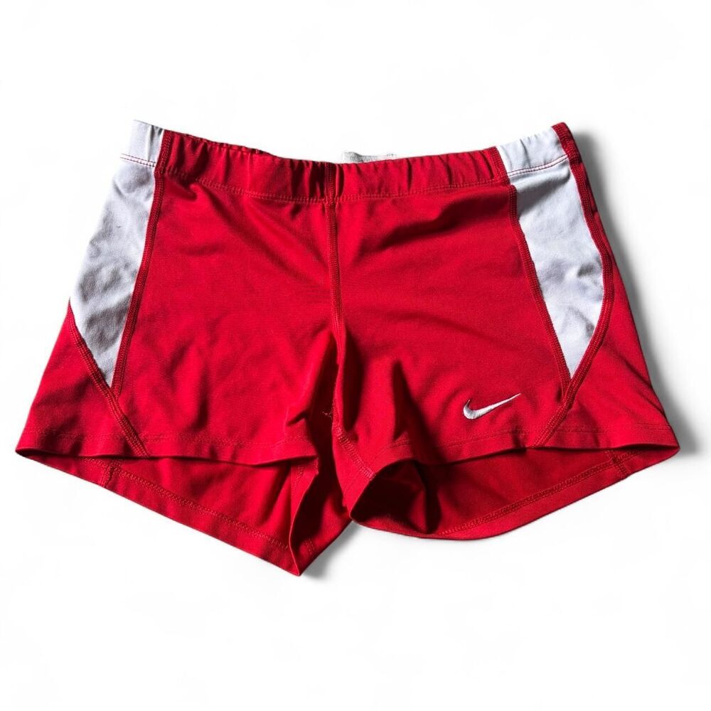 Nike Women's Red and White Shorts